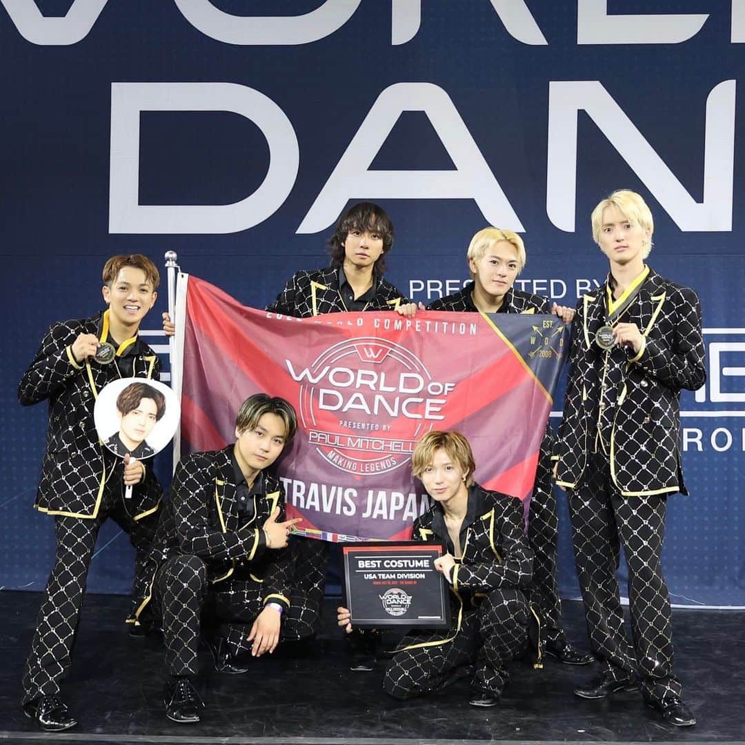 Travis Japan（トラジャ）のインスタグラム：「⁡ ⁡ World of Dance Championship Week 2022 @worldofdance ⁡ We won 4th place in USA Team Division😭✨ And we also got Best Costume award!! ⁡ We have another competition that determines the Top 10 in Team division tomorrow. We’ll do our best the Travis Japan way🐯🔥 ⁡ USA Team Divisionの4位に入賞しました😭✨ そしてBest Costume賞もいただきました！！ ⁡ 明日は世界のTeam Top10を決める大会。 Travis Japanらしく頑張ります🐯🔥 ⁡ #WODCHAMPS22 #worldofdance #thisiswod #wod ⁡ #TJgram #HollywoodTJ #Johnnys #TravisJapan」