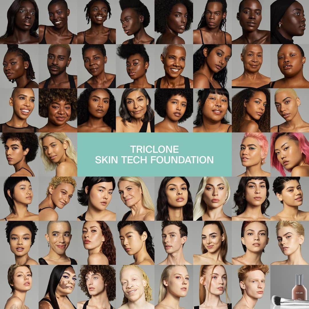 レディー・ガガのインスタグラム：「Our Triclone Skin Tech Foundation comes in 51 shades, in a longwear formula that's also clean and has 20+ skincare ingredients.   Finally, a clean foundation for makeup lovers.  Available now @hauslabs @sephora @sephoracanada」