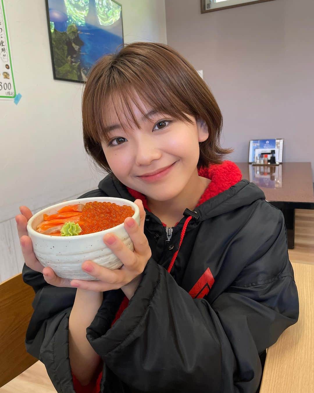 大熊杏優のインスタグラム：「撮影で北海道行ってきたよ✨ いくら食べたよ🤤🤤」