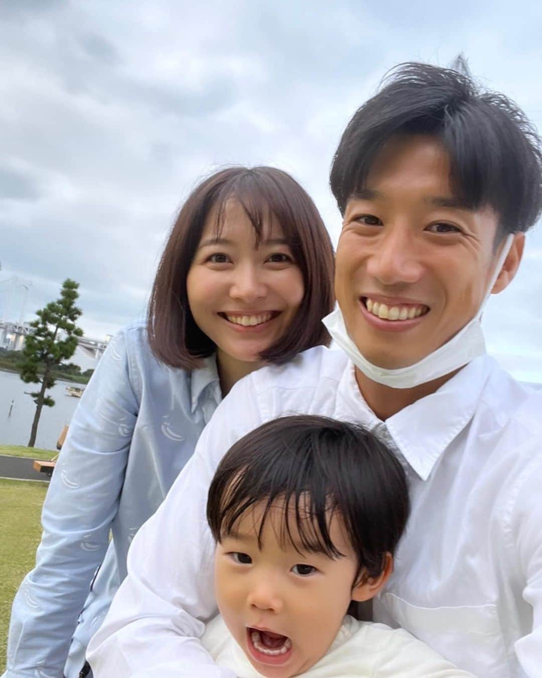 久冨慶子のインスタグラム：「・ 久々の家族時間👨‍👩‍👦 ＊ ＊ #家族時間 #とんでもなく疲れたけど #とっても楽しかった #1歳児ママ」