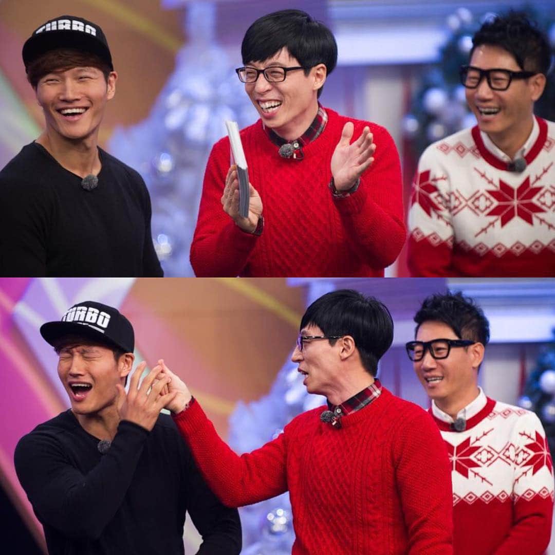 ユ・ジェソクのインスタグラム：「Love-hate r/s between jongkook and jaesuk ❤️💔 || on a side note, merry Christmas!! 🎅🏻✨」